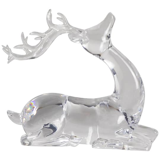 Northlight 6.25" Laying Acrylic Deer Christmas Décor in Clear | Michaels®
